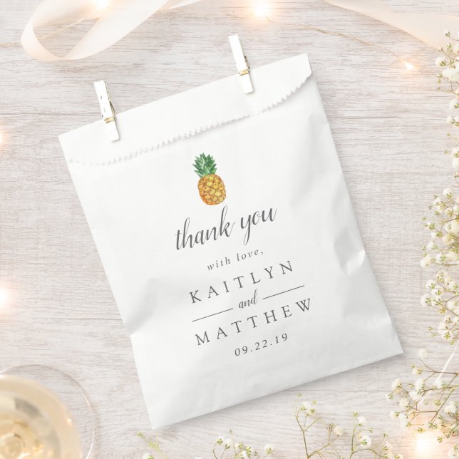 The Tropical Pineapple Wedding Collection Favour Bag (Clipped)