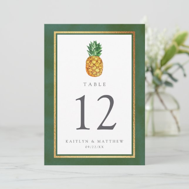 The Tropical Pineapple Wedding Collection Invitation (Standing Front)