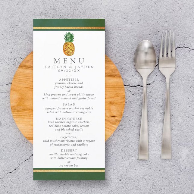 The Tropical Pineapple Wedding Collection Menu (Creator Uploaded)