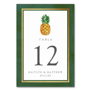 The Tropical Pineapple Wedding Collection Table Number