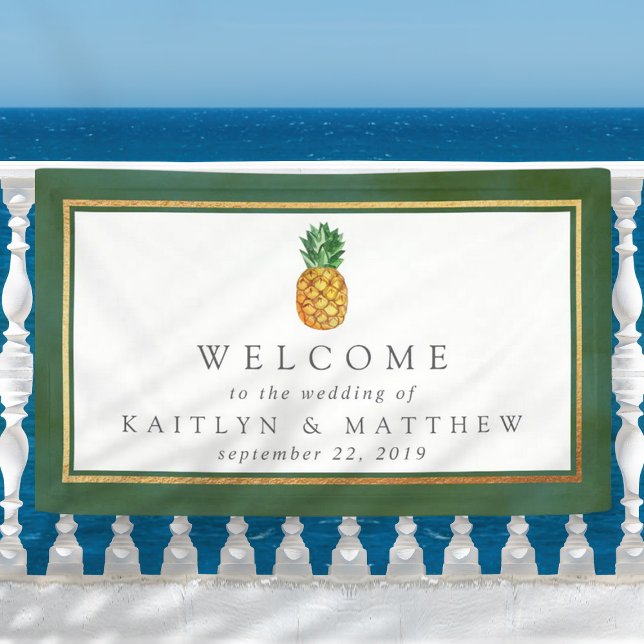 The Tropical Pineapple Wedding Collection Welcome Banner (Creator Uploaded)
