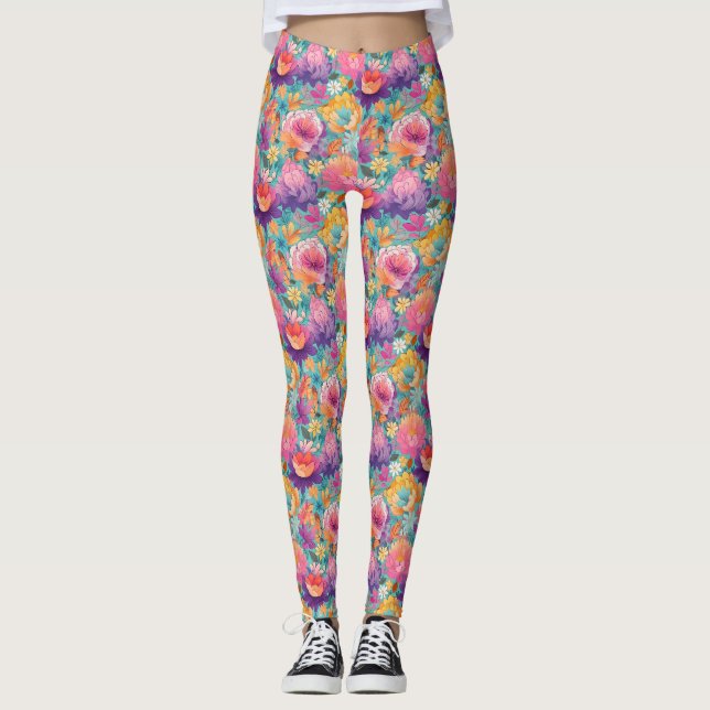 The Tropics Teach You To Go With The Flow Leggings (Front)