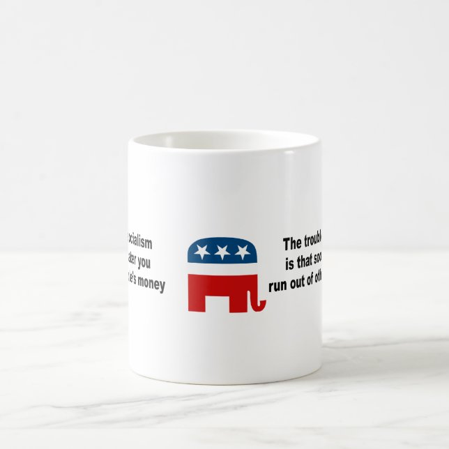 The trouble with socialism is coffee mug (Center)