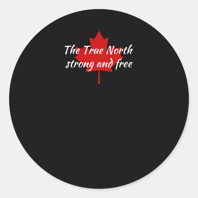 The True North Strong And Free Sticker  (Front)