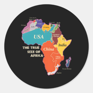 The True Size Of Africa Classic Round Sticker
