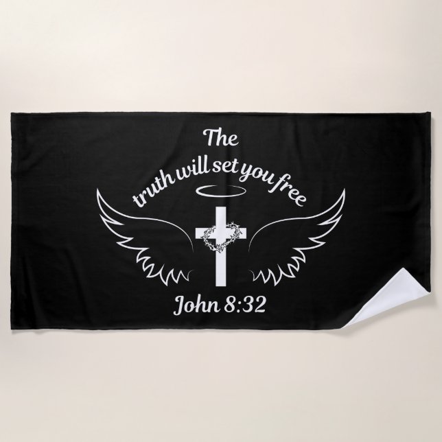 The Truth Will Set You Free John 8:32 Beach Towel (Front)