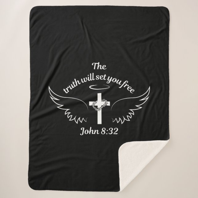 The Truth Will Set You Free John 8:32 Sherpa Blanket (Front)