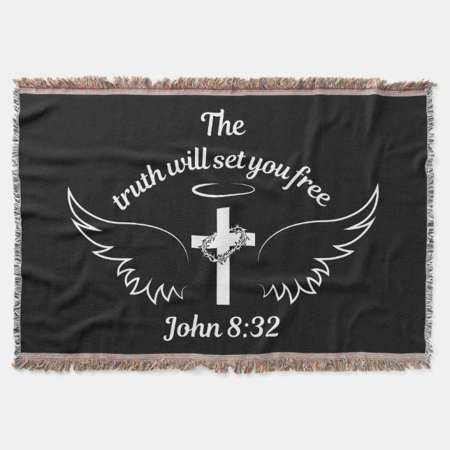 The Truth Will Set You Free John 8:32 Throw Blanket (Front)