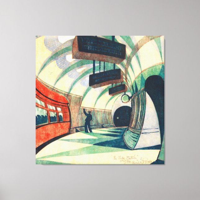 The Tube Station - Cyril Edward Power Canvas Print (Front)