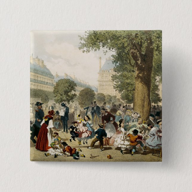 The Tuileries, 1856 2 Inch Square Button (Front)