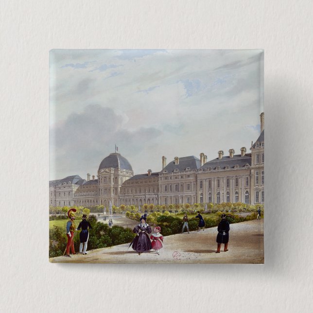 The Tuileries during the Restoration 2 Inch Square Button (Front)