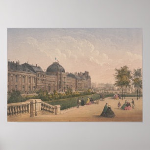 The Tuileries Palace, Paris, France Lithograph Poster