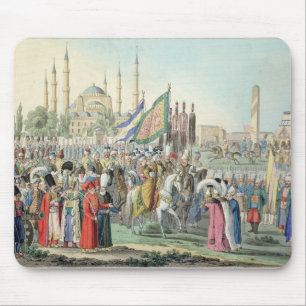 The Turkish Sultan reviewing his Janissaries (engr Mouse Pad