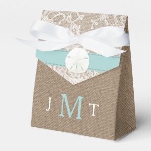 The Turquoise Sand Dollar Beach Wedding Collection Favor Box