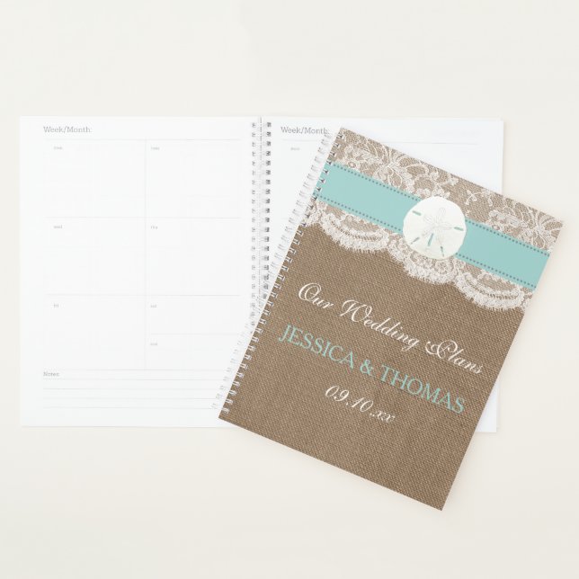 The Turquoise Sand Dollar Beach Wedding Collection Planner (Display)
