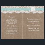 The Turquoise Sand Dollar Wedding Collection<br><div class="desc">The turquoise sand dollar beach wedding collection is a stunning design featuring a lovely rustic burlap effect background with a romantic vintage white lace effect trim finished with a stunning sand dollar and turquoise ribbon. These programs can be personalized for your special occasion and would make the perfect template for...</div>