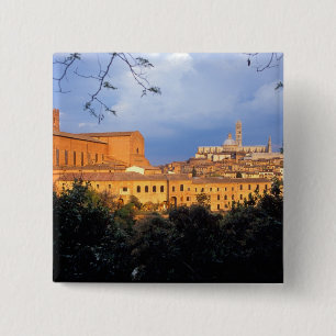 The Tuscan village of Sienna, Italy. 2 Inch Square Button