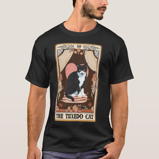 The Tuxedo Cat Tarot Card Tuxedo Cat Tuxedo Mom Ca T-Shirt (Front)