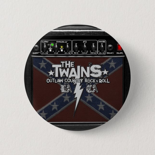 The TWAINS Dixie Amp Button! 2 Inch Round Button (Front)