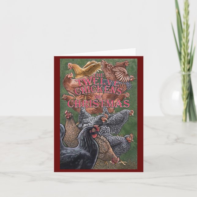 The Twelve Chickens of Christmas Card (Front)