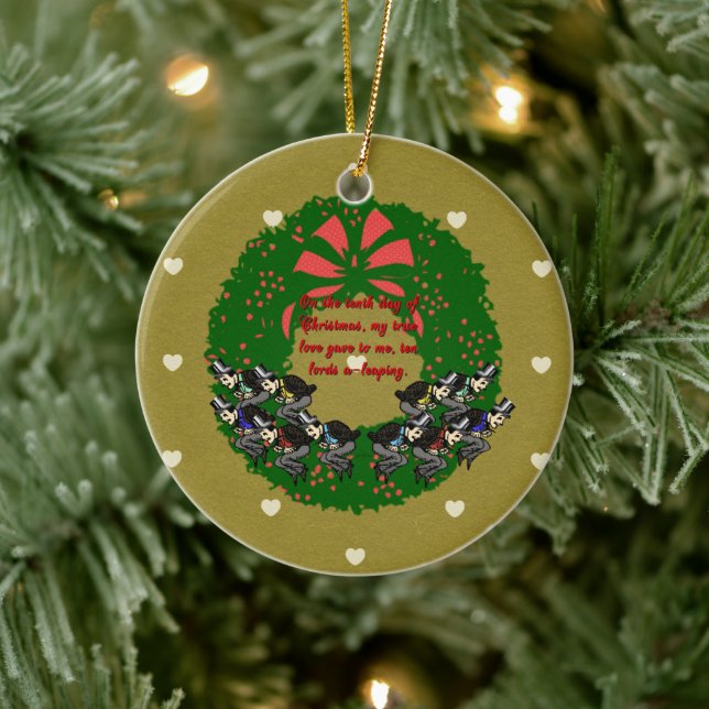 The Twelve Days of Christmas Collection: Day Ten Ceramic Ornament (Tree)