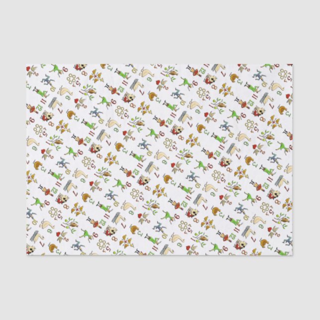 The Twelve Days of Christmas Tissue Paper (Front)