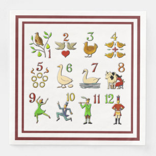 The Twelve Days of Christmas Your Border Colour Napkin