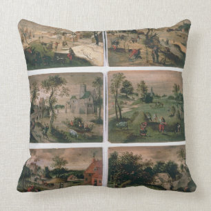 The Twelve Months of the Year: January, February, Throw Pillow