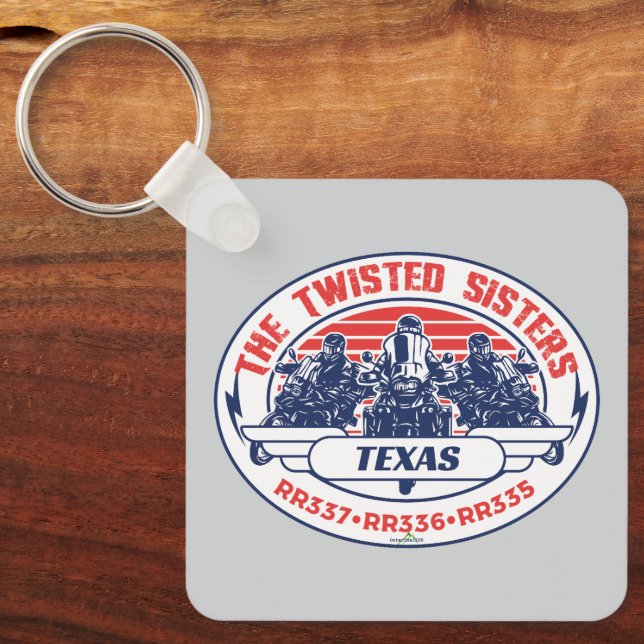 The Twisted Sisters Texas USA Motorcycle 01 Keychain (Front)
