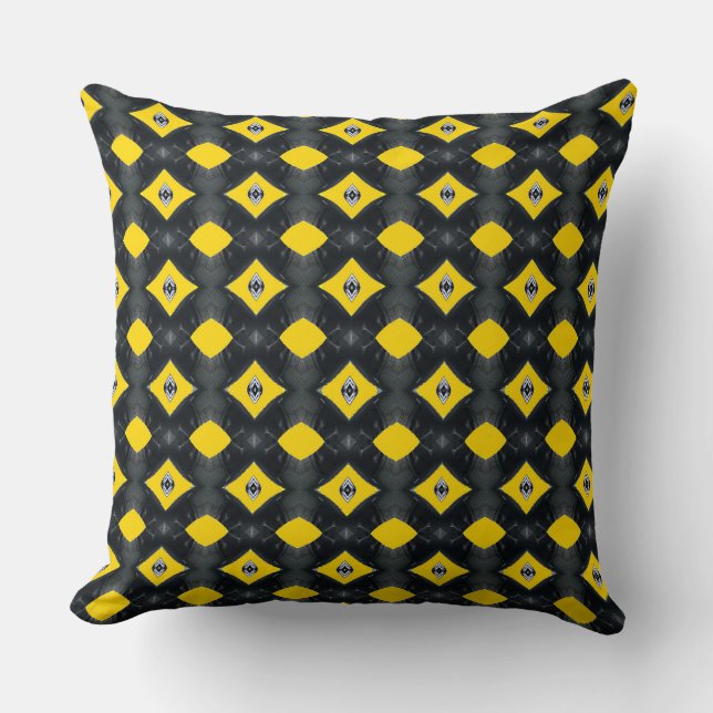 The Twisters on Yellow Background Throw Pillow (Front)
