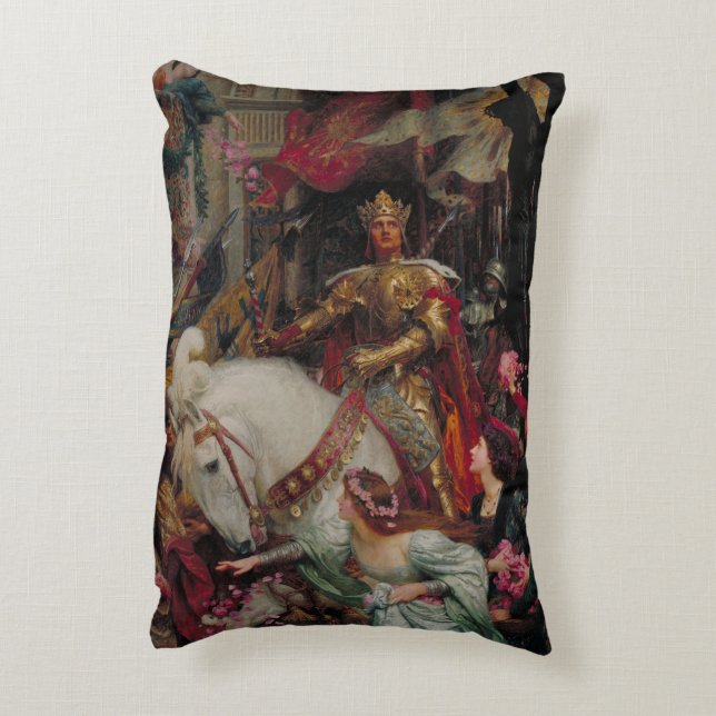 The Two Crowns by Sir Frank Bernard Dicksee Accent Pillow (Back(Vertical))