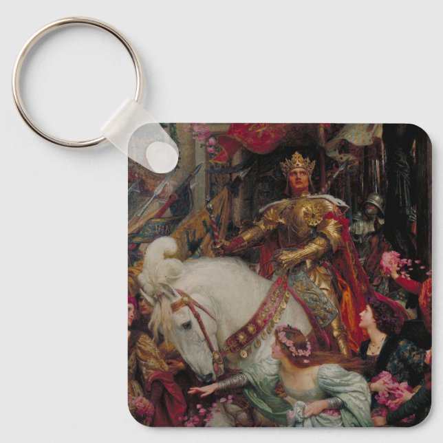 The Two Crowns by Sir Frank Bernard Dicksee Keychain (Front)