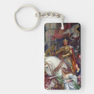 The Two Crowns c. 1900 by Sir Frank Dicksee Keychain