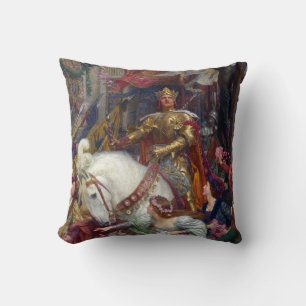 The Two Crowns c. 1900 by Sir Frank Dicksee Throw Pillow