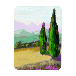 The two cypress trees in Provence, Vaucluse. Magnet