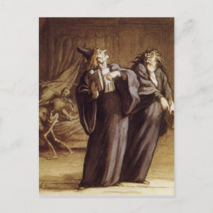 The Two Doctors and Death by Honore Daumier Postcard