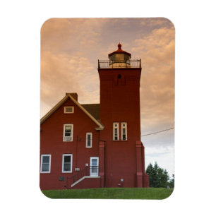 The Two Harbours Lighthouse overlooking Agate Bay Magnet