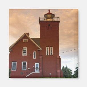 The Two Harbours Lighthouse overlooking Agate Bay Magnet