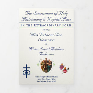 The Two Hearts Catholic Wedding Tri-Fold Programme
