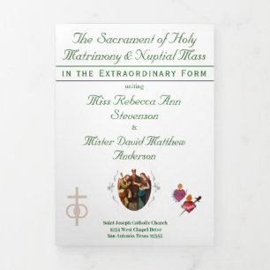 The Two Hearts Catholic Wedding Tri-Fold Programme