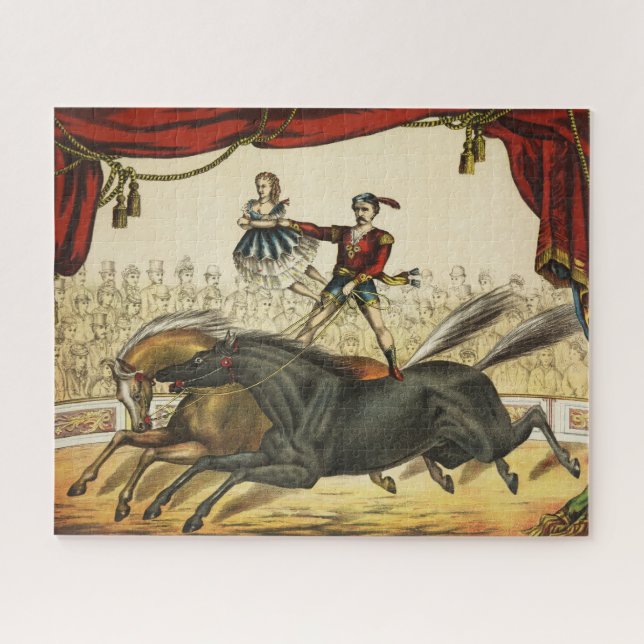 The Two Horse Act, Circus Performance, Circa 1874. Jigsaw Puzzle (Horizontal)