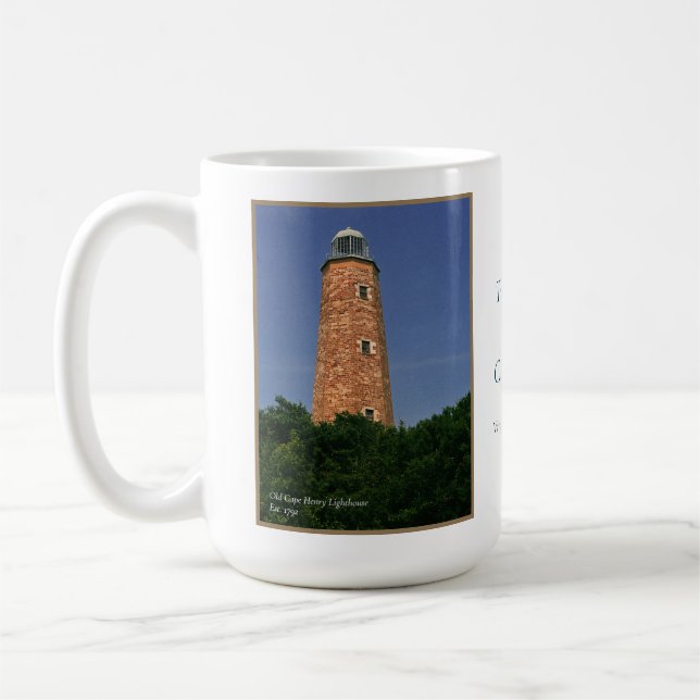 The Two Lights of Cape Henry Coffee Mug (Left)