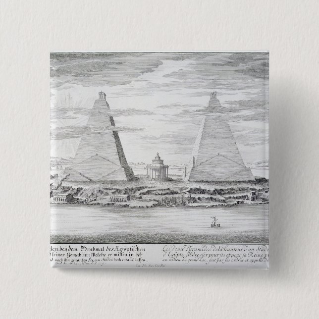 The Two Pyramids of Moeris, King of Egypt and his 2 Inch Square Button (Front)