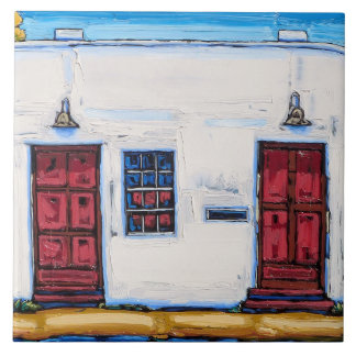 The "Two Red Doors" Decorative Tile