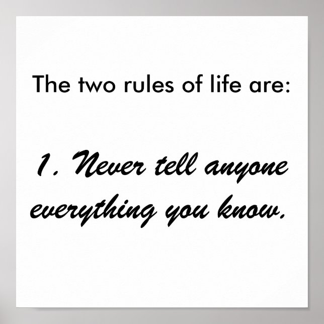 The two rules of life picture poster (Front)
