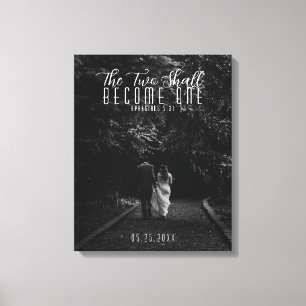 The Two Shall Become One Christian Wedding  Canvas Print