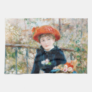The Two Sisters, On the Terrace Auguste Renoir Kitchen Towel