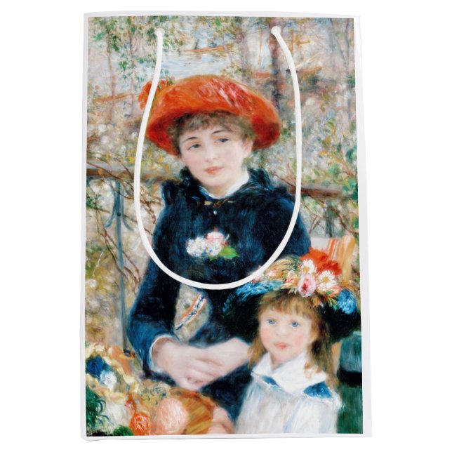 The Two Sisters, On the Terrace Auguste  Renoir    Medium Gift Bag (Front)