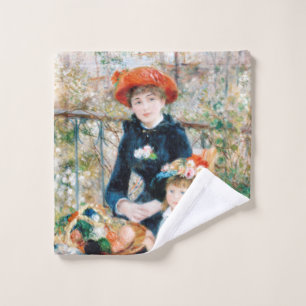 The Two Sisters, On the Terrace Auguste Renoir Wash Cloth
