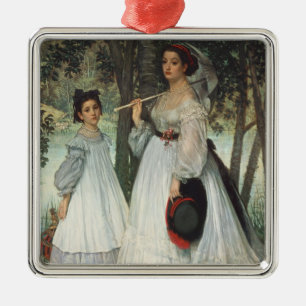 The Two Sisters: Portrait, 1863 Metal Ornament